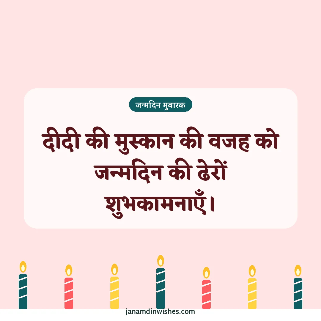 Birthday wish image for jiju: दीदी की मुस्कान की वजह को जन्मदिन की ढेरों शुभकामनाएँ।