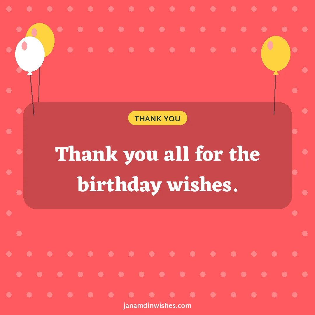 Thank you for birthday wishes image: Thank you all for the birthday wishes.