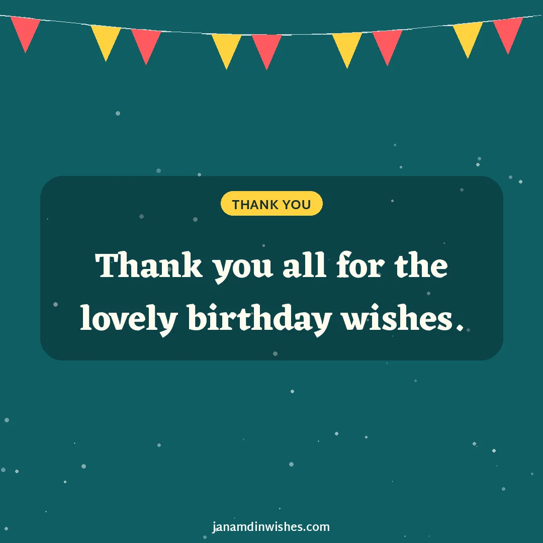 Thank you for birthday wishes image: Thank you all for the lovely birthday wishes.
