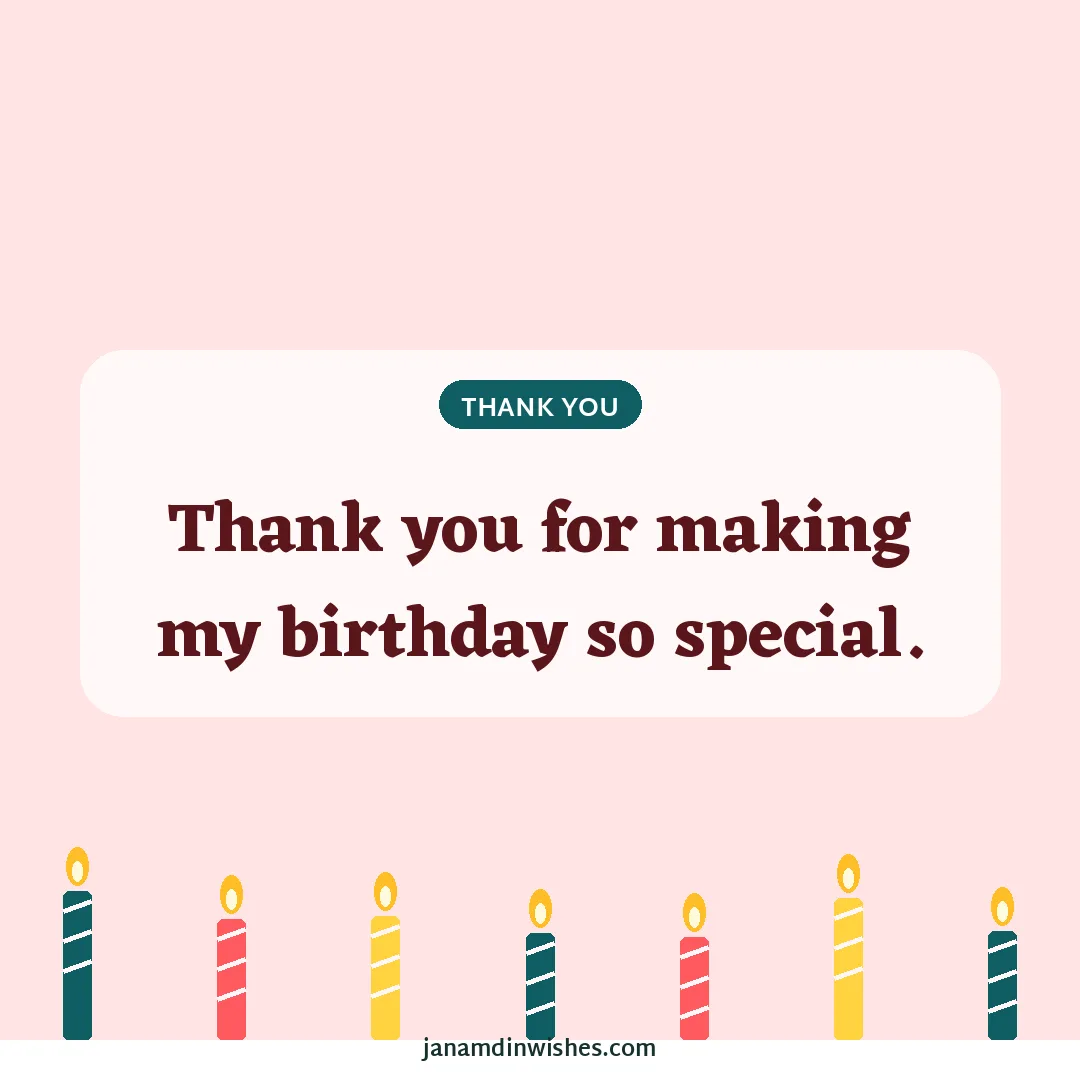 Thank you for birthday wishes image: Thank you for making my birthday so special.